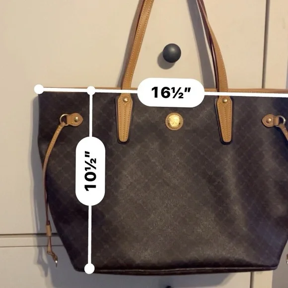 Rioni Dark Brown and Tan Tote Bag from Italy - Picture 9 of 14